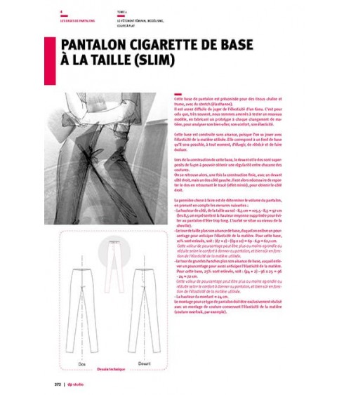 Pantalon cigarette de base à la taille (slim)