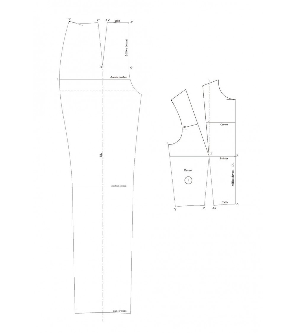 Jumpsuit with a waist seam