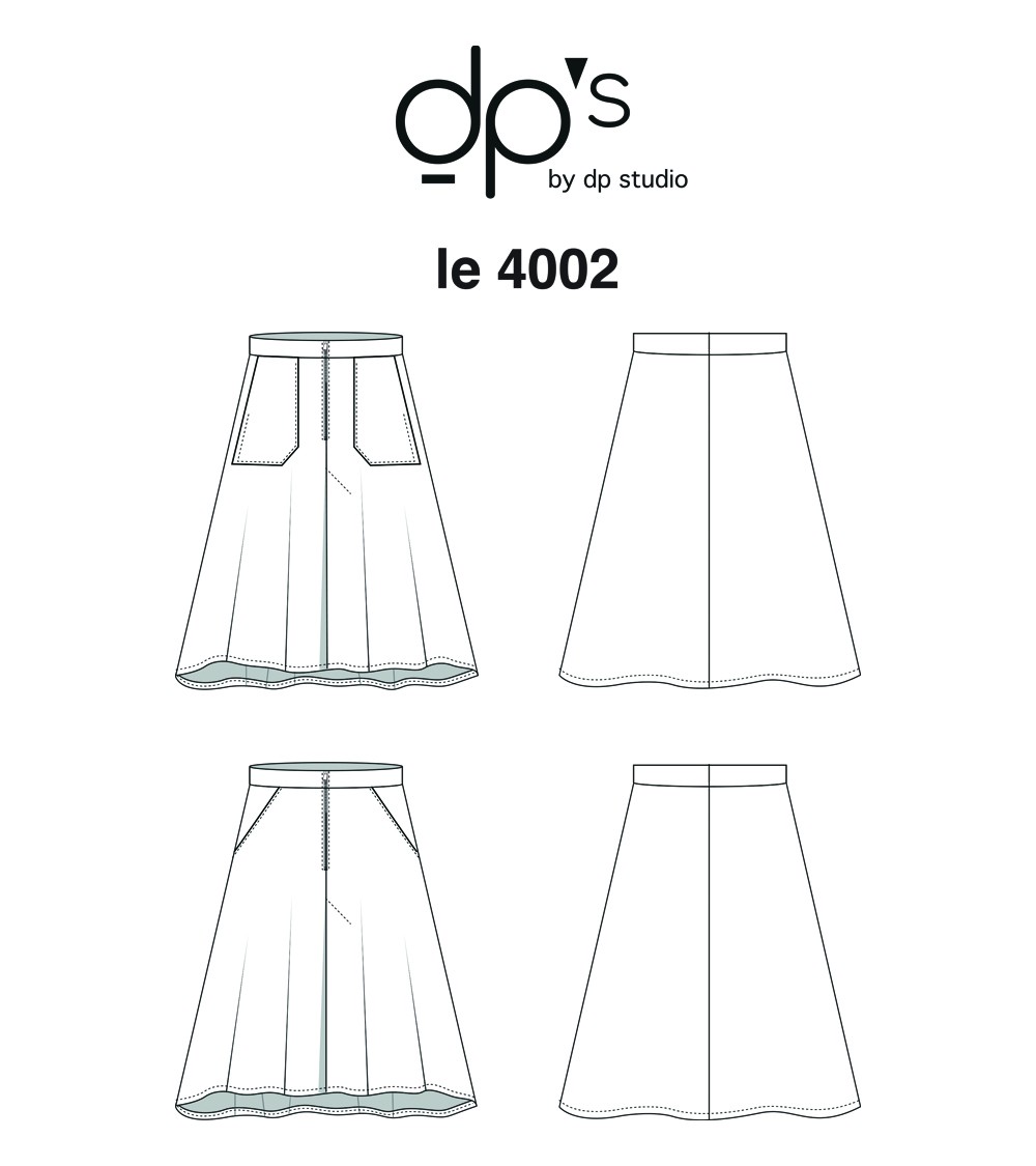 Illustrator Fashion Flat Sketch 12-Gore Skirt with Godets V12 - Designers  Nexus