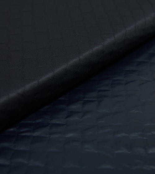 Quilted navy blue fabric