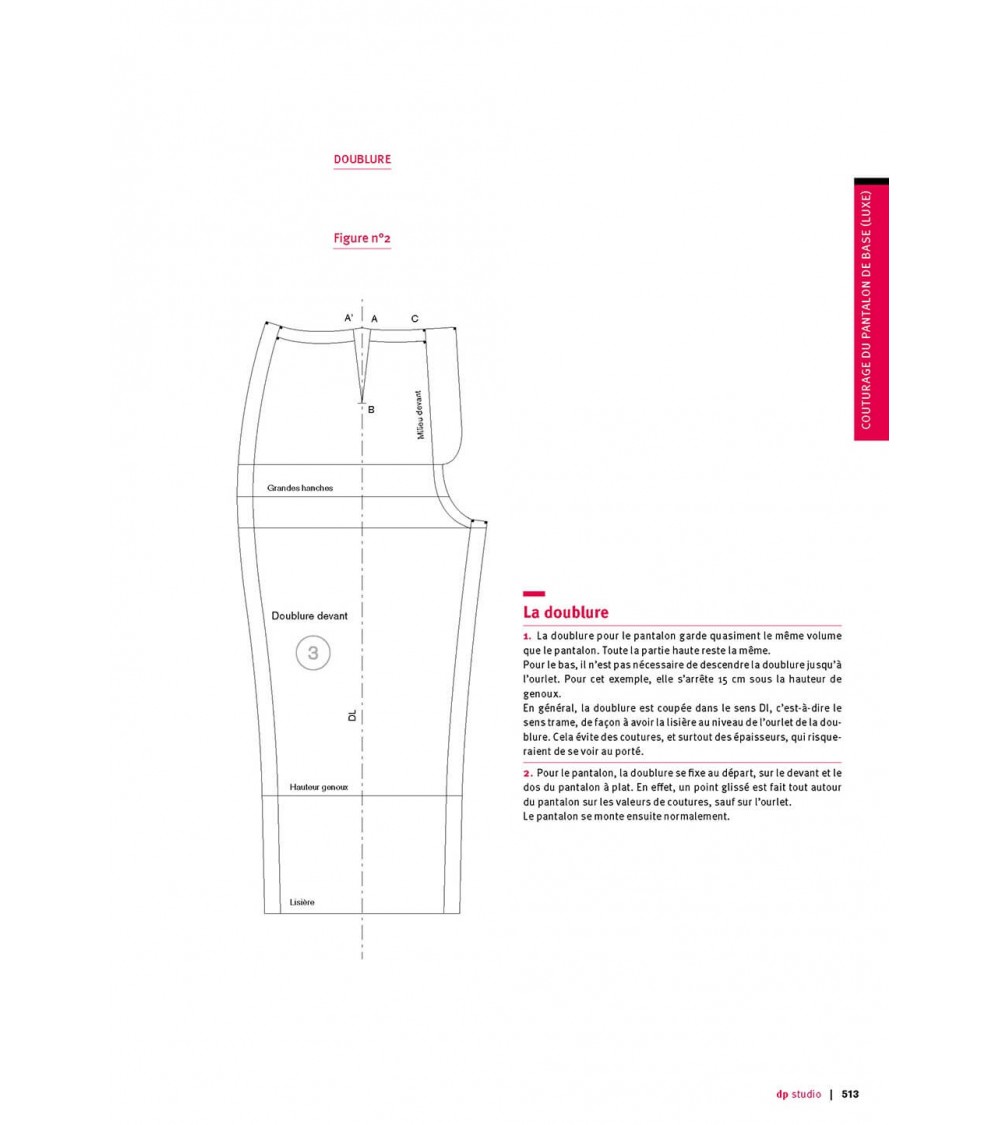 Seam allowance value for base pattern trousers (luxury)