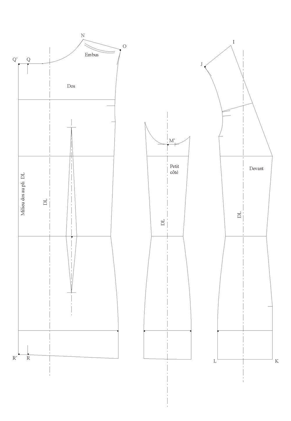 Lining and facing for the tailored jacket base pattern