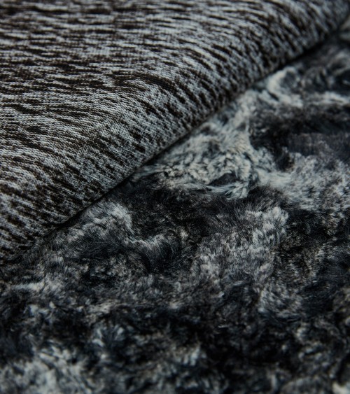 Off white/Black fur fabric