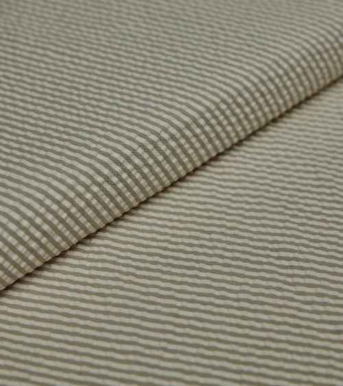 Seersucker coton écru/ficelle