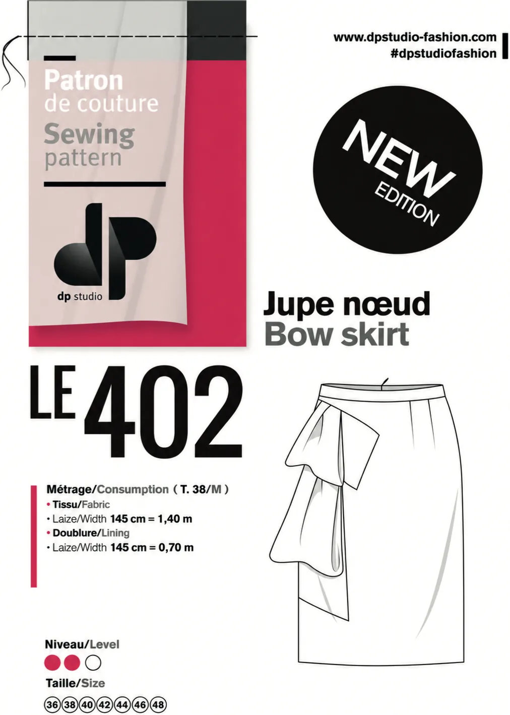 Pochette du patron Le 402 — Jupe nœud