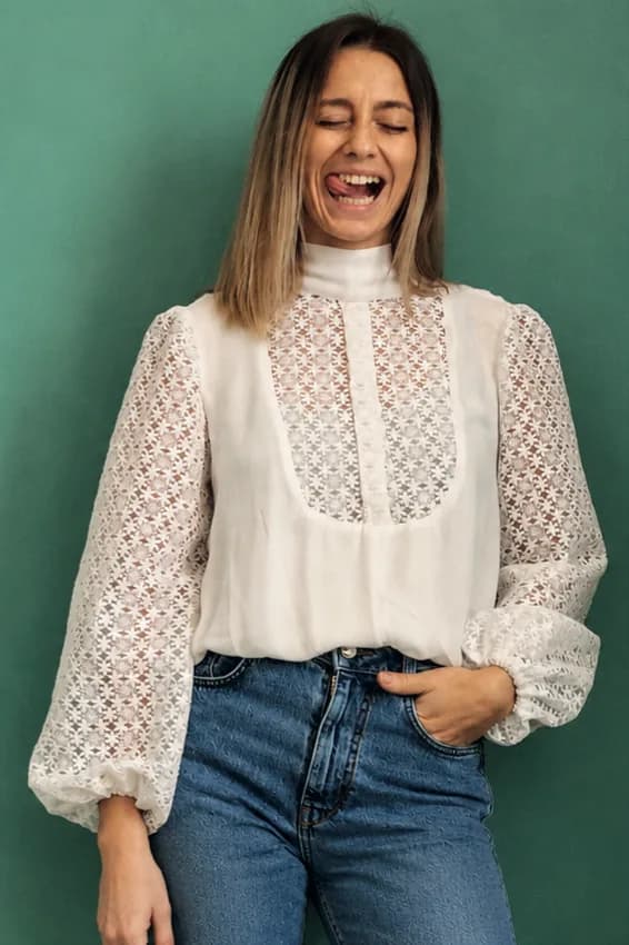 White lace blouse, made by @ifilgoood