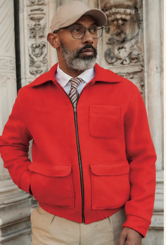 Red jacket, made by @1homme_derriere_lamachine