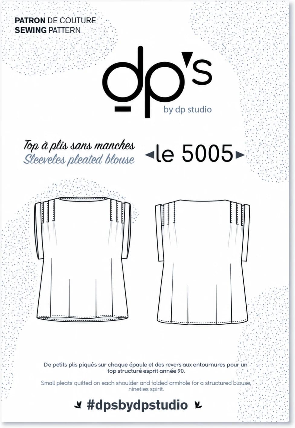 Envelope of the dp’s pattern “le 5005”, sleeveless pleated blouse